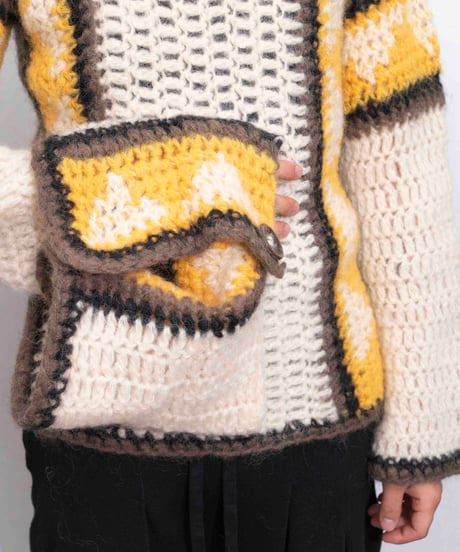 90s made in Italy handmade wool knit with neck warmer