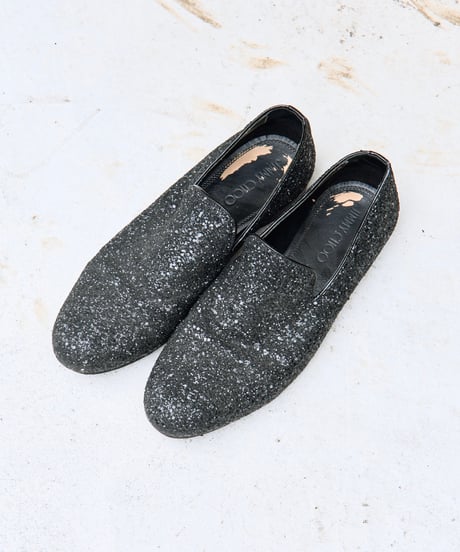 JIMMY CHOO glitter leather slip-on