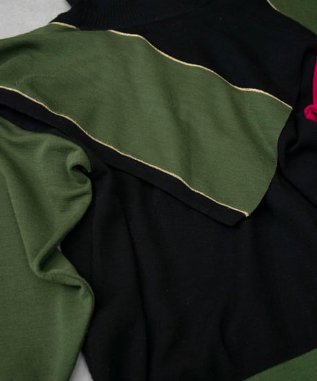 80s DEUXROCHE deformation design wool knit