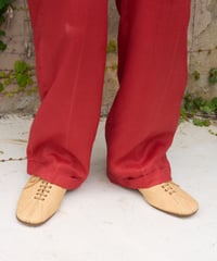 90s vtg red linen slacks