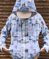 90s patchwork cotton hoodie jacket