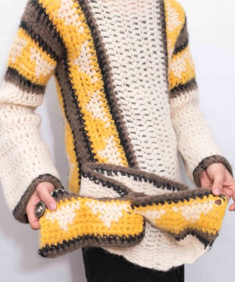 90s made in Italy handmade wool knit with neck warmer