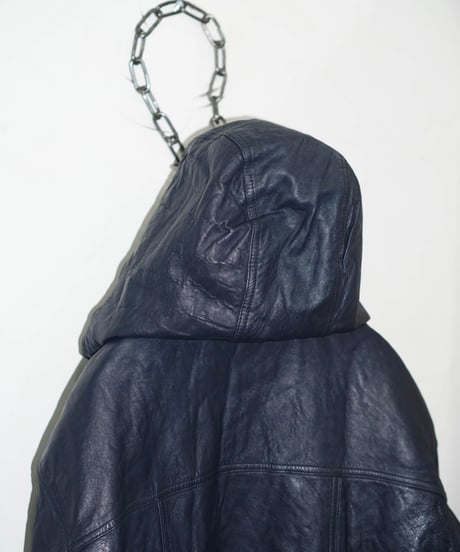 80s vtg Storm Bird sheepskin leather middle coat