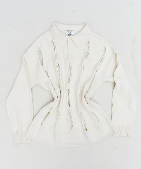 hole knit polo