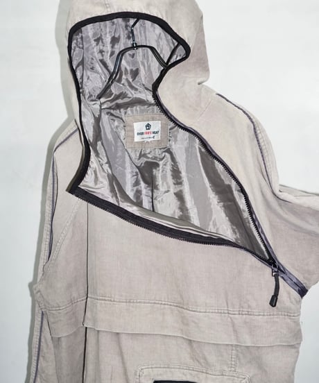 00s diagonal zip design corduroy anorak