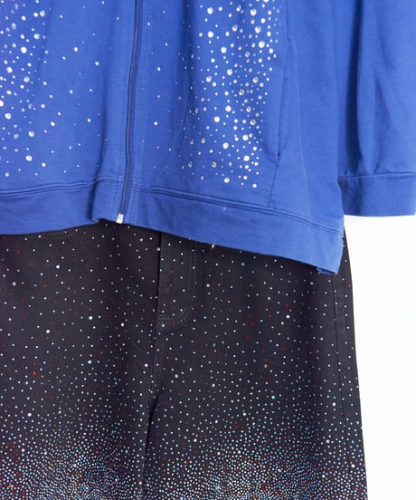 spangle zip-up hoodie
