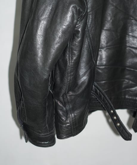 80s vtg TIME TABLE deformation leather jacket