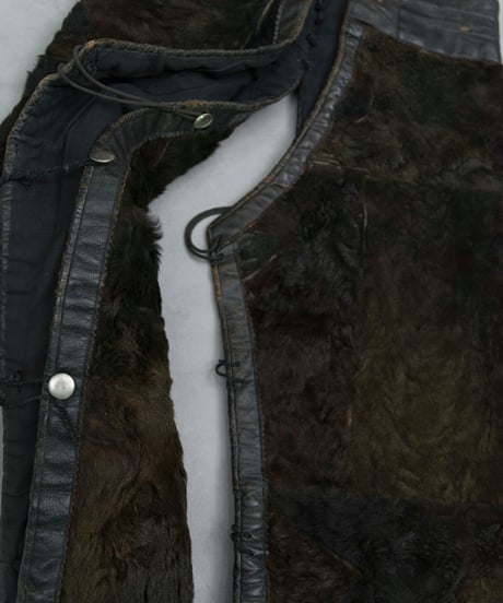 80s vtg cow fu/leather over pants