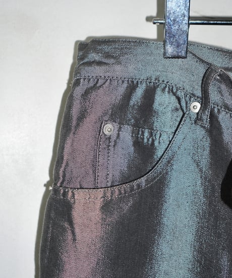 90s silver coating buggy cotton/poly pants