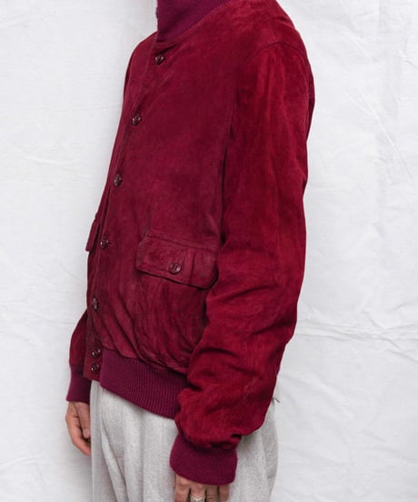 90s Euro vtg burgundy suede jacket