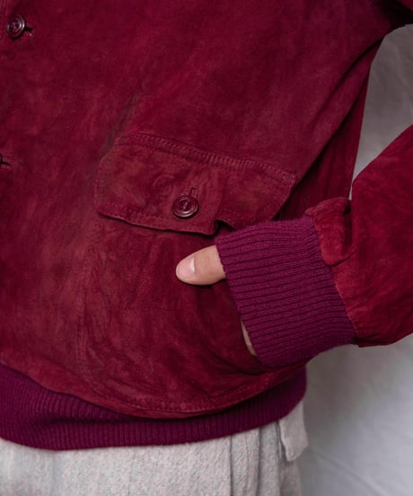 90s Euro vtg burgundy suede jacket