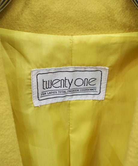80s vtg zip design wool tailored coat