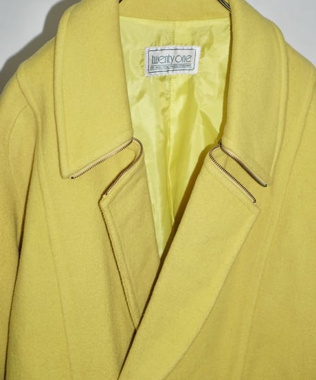80s vtg zip design wool tailored coat