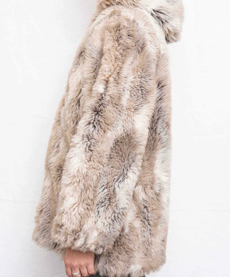 50s white stag fur coat