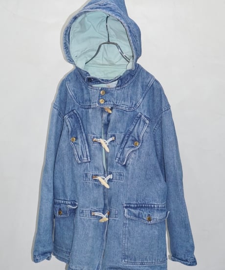 90s vtg denim duffle coat