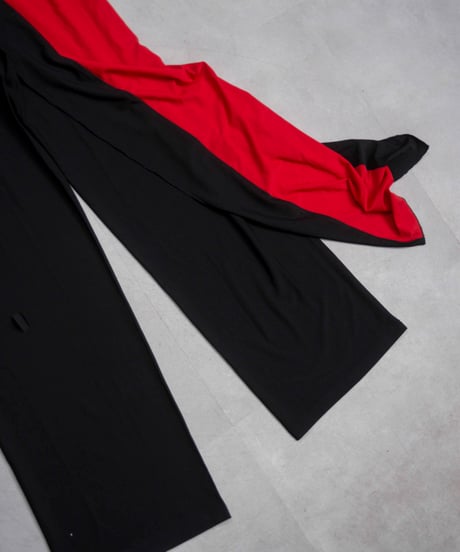 80s vtg wrapped skirt poly easy pants