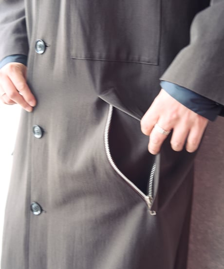 90s wool gabardine long coat