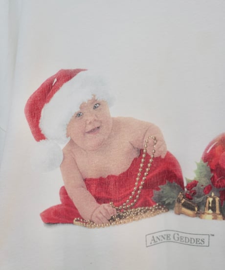 90s vtg ANNE GEDDES baby christmas T