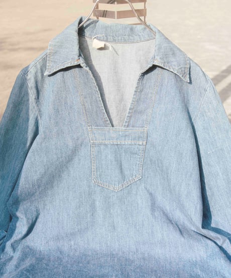 70s vtg hippie pullover denim shirts