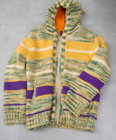 00s tail design hoodie knit/fleece jacket