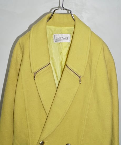 80s vtg zip design wool tailored coat