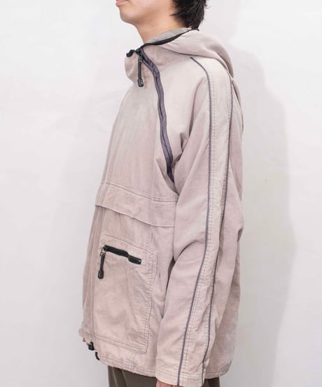 00s diagonal zip design corduroy anorak