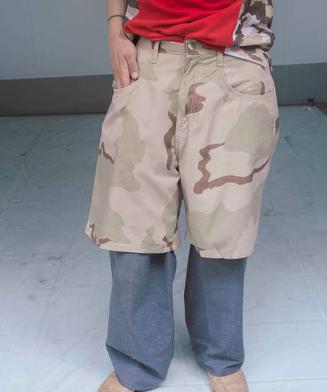 90s vtg bonjour camouflage cotton shorts (deadstock)