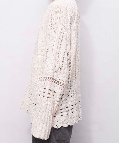 Shin PASHU sheer handknit cardigan