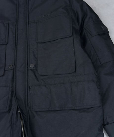 TOMMY HILFIGER 00s multipocket design poly coat