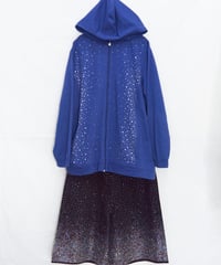 spangle zip-up hoodie