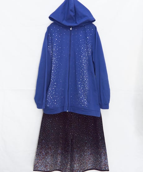 spangle zip-up hoodie