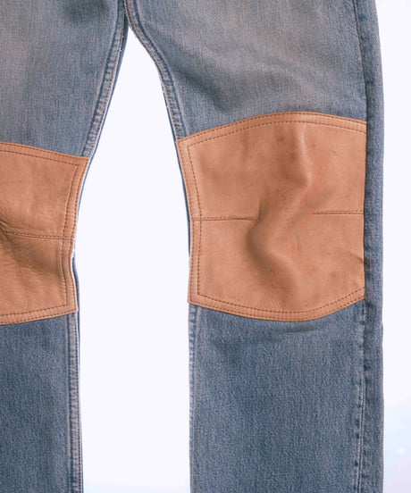 G.GUAGLIANONE × Levi's leather patched denim