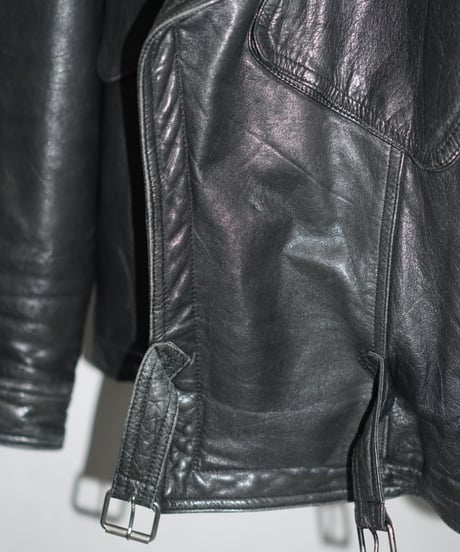 80s vtg TIME TABLE deformation leather jacket