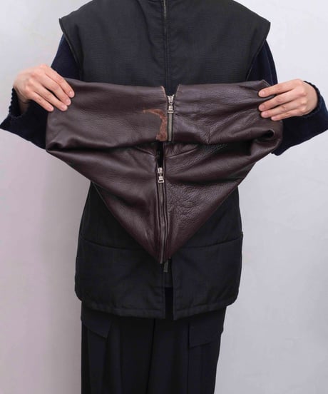 GIANFRANCO FERRE leather docking detachable jacket