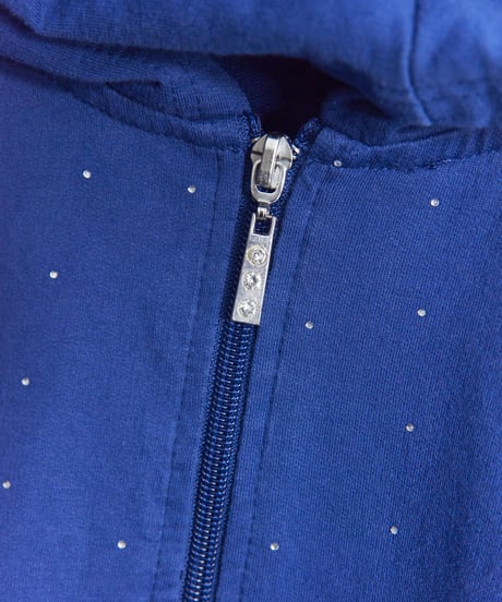 spangle zip-up hoodie
