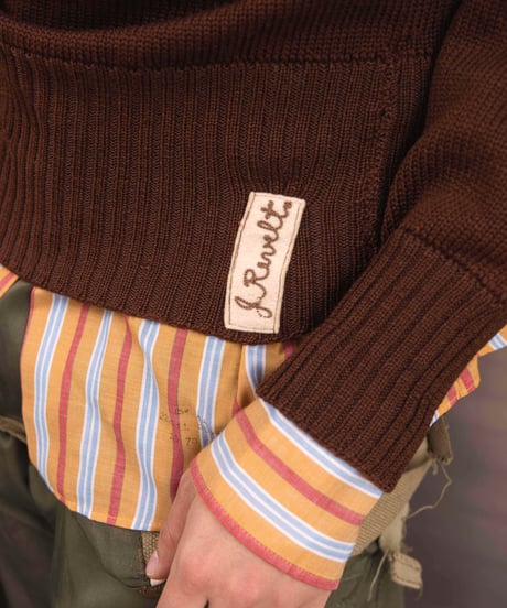 50s vtg wilson patched knit sweater