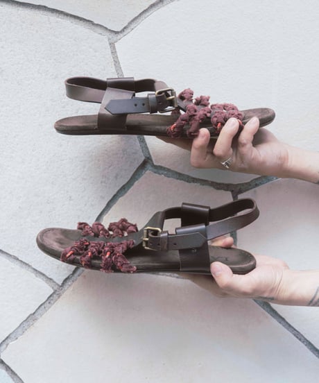 LANVIN Paris lace up leather sandal