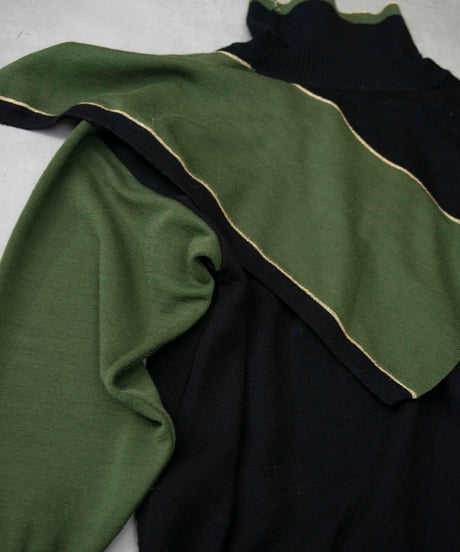 80s DEUXROCHE deformation design wool knit