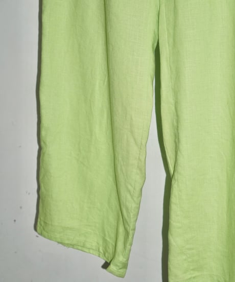 lime green linen baggy pants