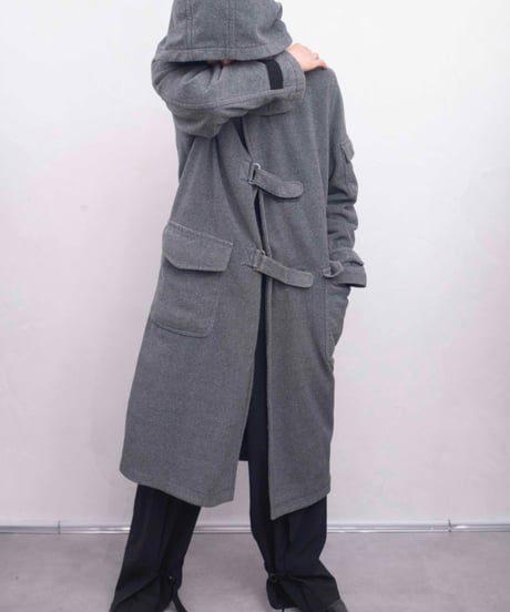 JUN MEN 90s velcro wool long coat