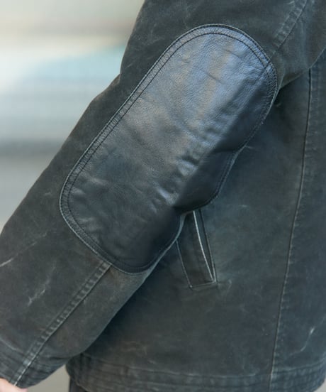 00s leather switching duck jacket