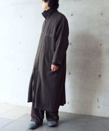 90s wool gabardine long coat