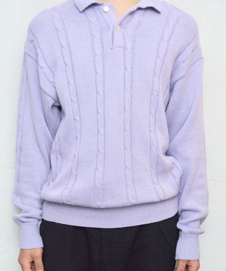 lavender knit polo