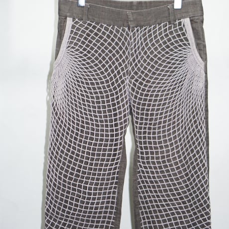 BLESS N°28 net-web check trousers