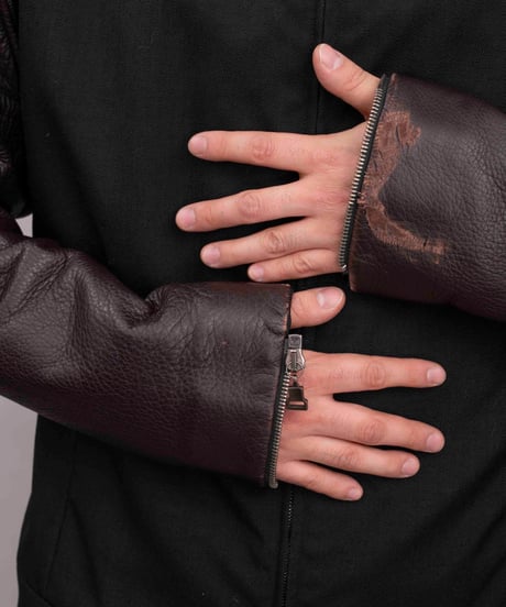 GIANFRANCO FERRE leather docking detachable jacket