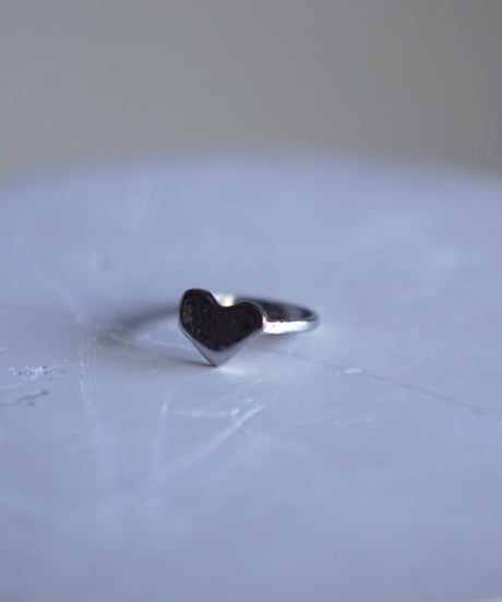 Distorted Heart Silver Ring