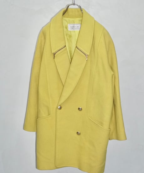 80s vtg zip design wool tailored coat