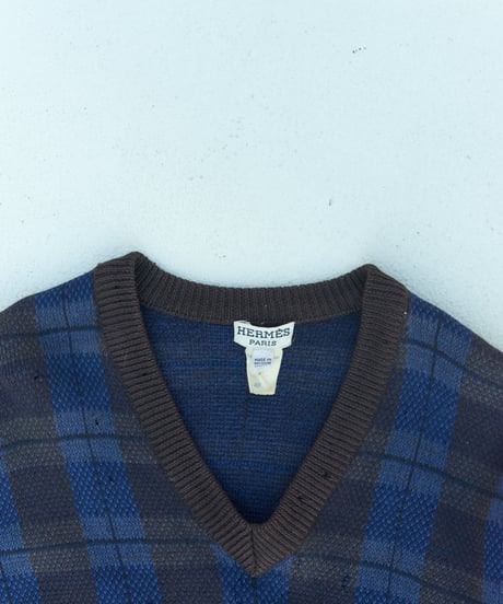 HERMES Paris 1980s damaged wool knit