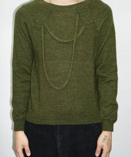 90s Y's rope design laine wool knit