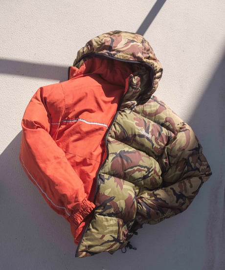 90s Bear USA camouflage down jacket (reversible)